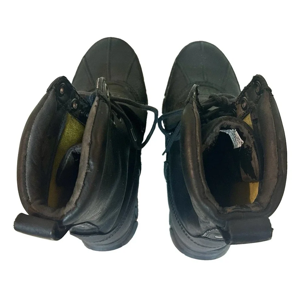 Vintage Polo Ralph Lauren Mens Drax Leather Black Boots Ankle Size 10D